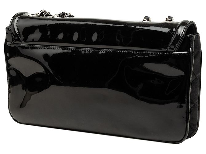 Chanel Black CC Patent Lipstick Ligne Flap Negro - vista 2