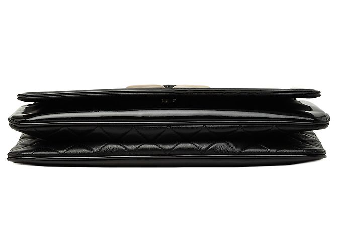 Chanel Black CC Patent Lipstick Ligne Flap Negro - vista 3