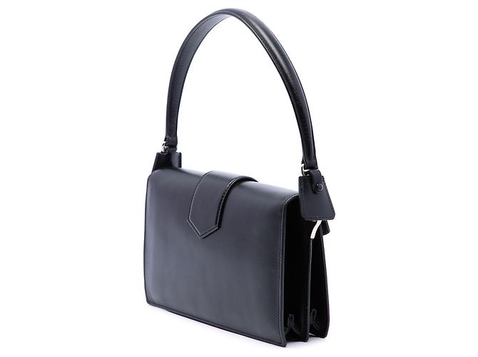 Borsa Satchel Prada in vitello Box bicolore viola con chiusura a rotazione - vista 2