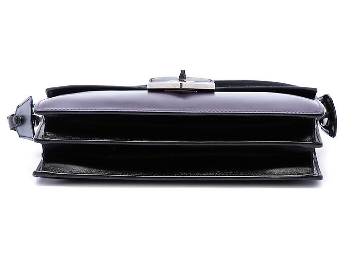 Borsa Satchel Prada in vitello Box bicolore viola con chiusura a rotazione - vista 3