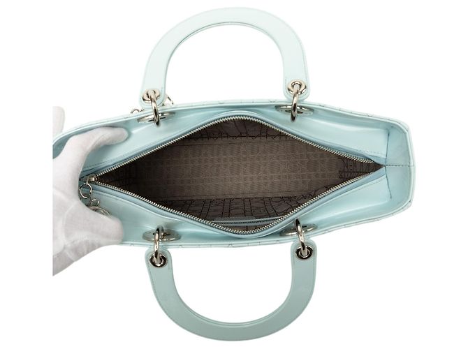 Autre Marque Dior Blue Large Patent Cannage Lady Dior Azul Azul claro - vista 4
