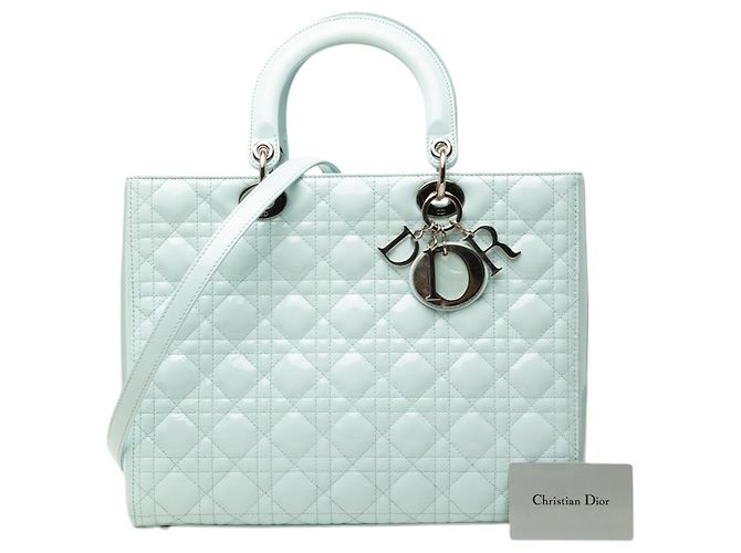 Autre Marque Dior Blue Large Patent Cannage Lady Dior Azul Azul claro - vista 7