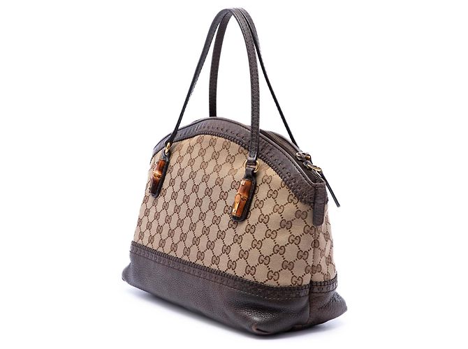Bamboo Borsa Gucci Beige GG Canvas Laidback Crafty - vista 2