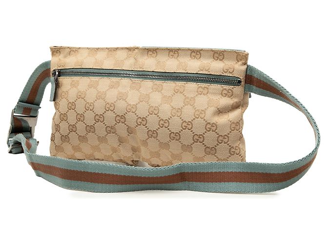 Borsa cintura Gucci Beige GG Canvas Web con doppia tasca - vista 2