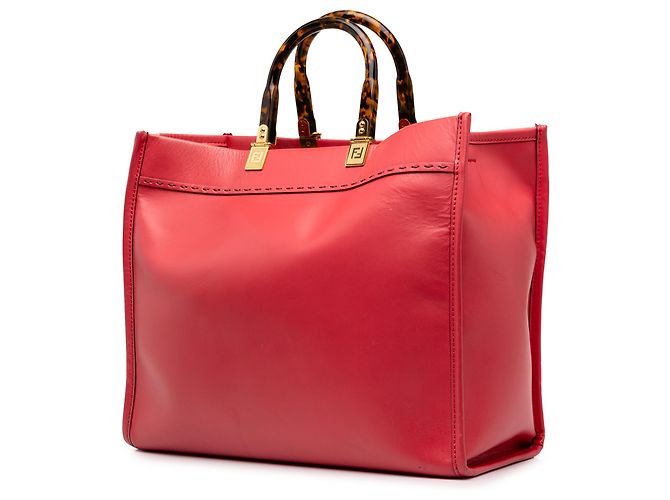 Fendi Sunshine Shopper Tote aus Leder in Rosa, Größe Medium Pink - Ansicht 2