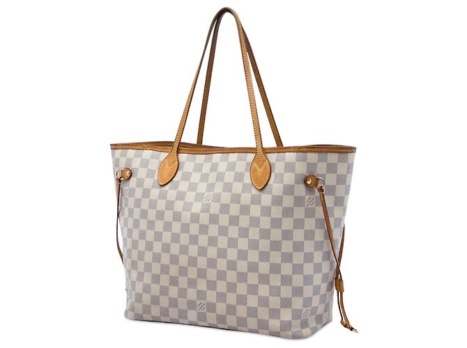 Louis Vuitton White Damier Azur Neverfull MM Blanco - vista 2