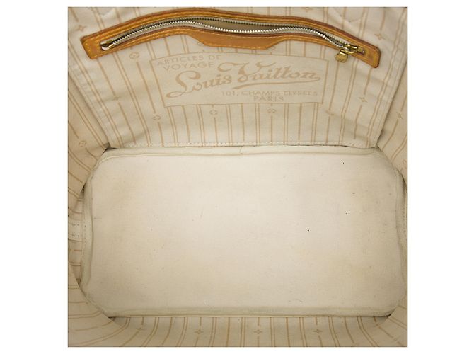 Louis Vuitton White Damier Azur Neverfull MM Blanco - vista 4