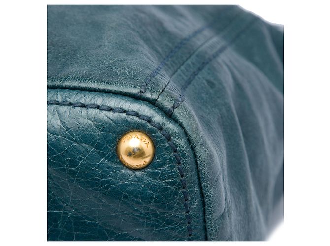 Sac cabas convertible Prada en Vitello Shine vert avec poche frontale Vert foncé - vue 6