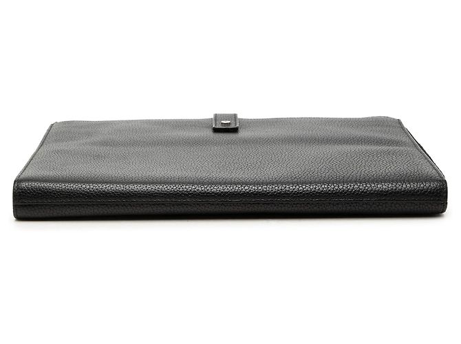 Autre Marque Clutch Classic Zip Around Snap in pelle di vitello grana grossa nera Saint Laurent Nero - vista 3