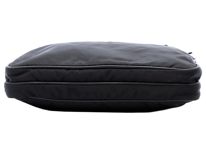 Borsa a tracolla Prada in Tessuto con rifiniture in Saffiano nero e chiusura a zip - vista 3