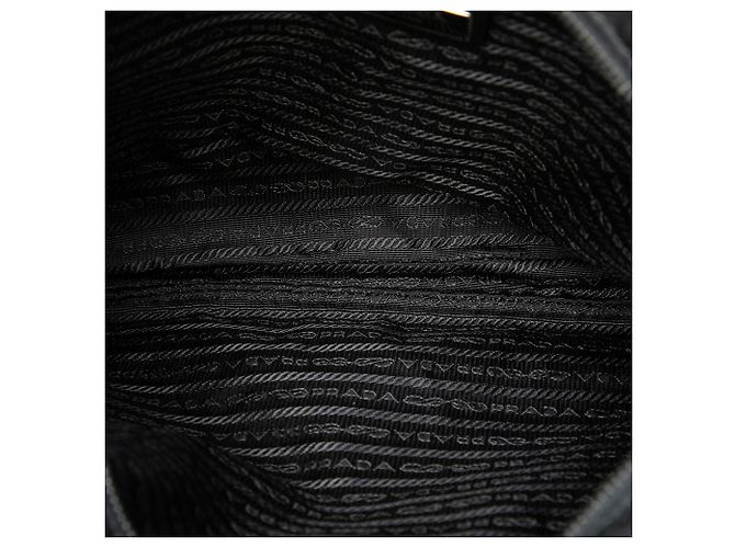 Borsa a tracolla Prada in Tessuto con rifiniture in Saffiano nero e chiusura a zip - vista 4