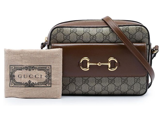 Gucci Beige Small GG Supreme Horsebit 1955 Crossbody - vista 6