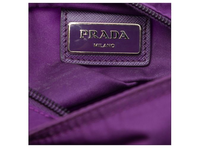 Prada Bolso Crossbody de Tessuto Morado con Cierre de Cremallera Púrpura - vista 5