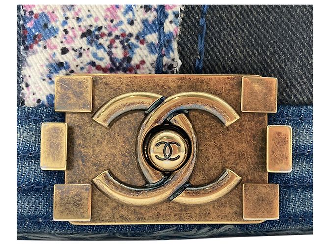 Sac Boy Chanel Blue Old Medium Denim Patchwork Bleu - vue 10