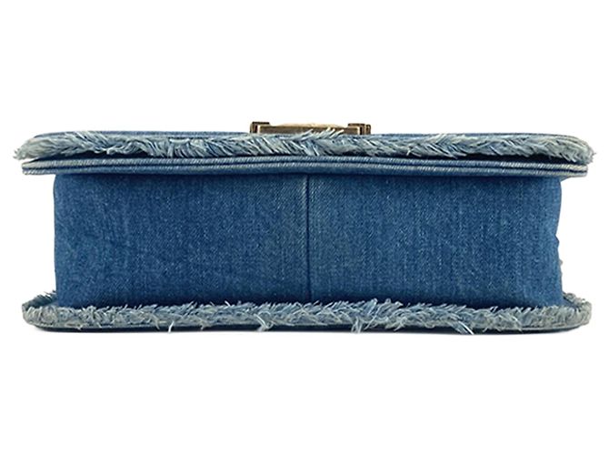 Sac Boy Chanel Blue Old Medium Denim Patchwork Bleu - vue 5