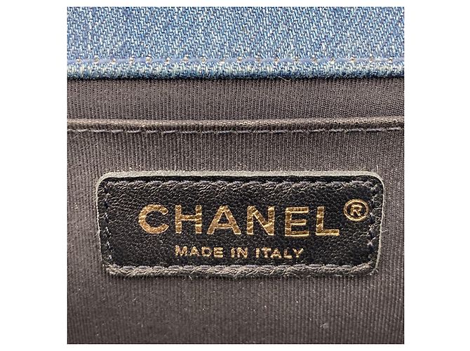 Sac Boy Chanel Blue Old Medium Denim Patchwork Bleu - vue 7
