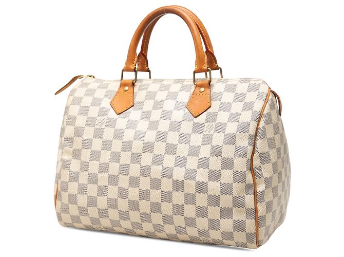 Louis Vuitton White Damier Azur Speedy 30 Weiß - Ansicht 2