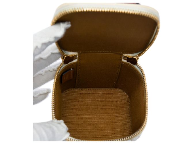 Céline Celine Mini Triomphe Vanity Case aus beschichtetem Canvas in Weiß - Ansicht 4