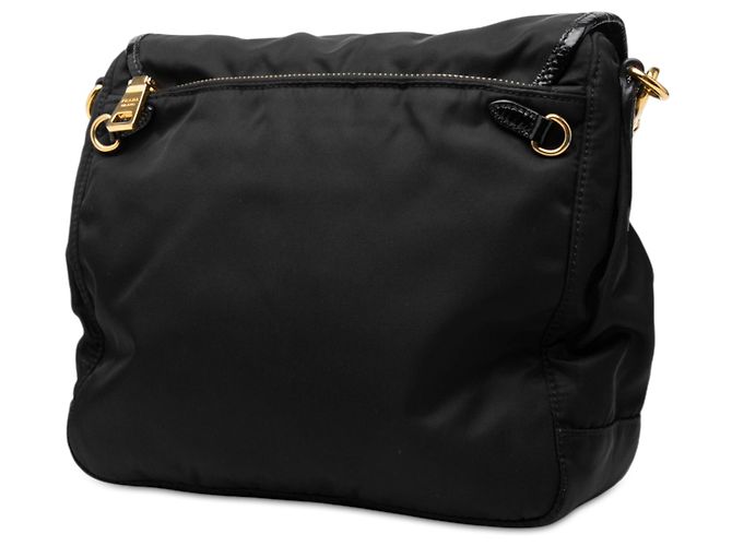 Double Bolsa Messenger Prada em Tessuto preta com zíper e fivela dupla Preto - vista 2