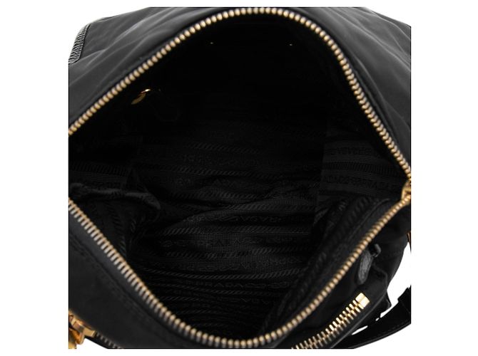 Double Bolsa Messenger Prada em Tessuto preta com zíper e fivela dupla Preto - vista 4