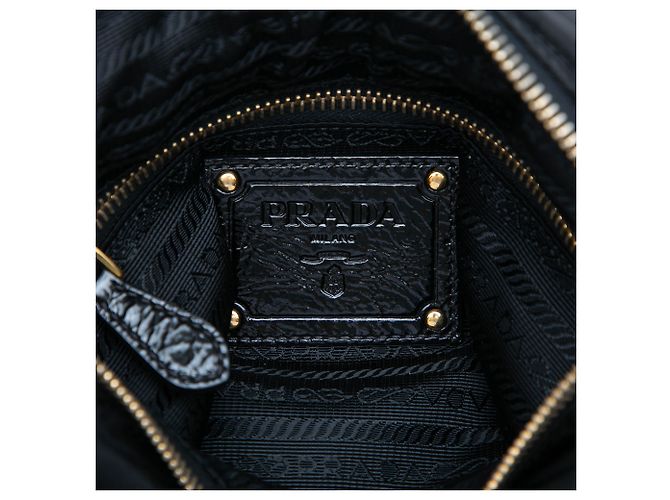 Double Bolsa Messenger Prada em Tessuto preta com zíper e fivela dupla Preto - vista 5