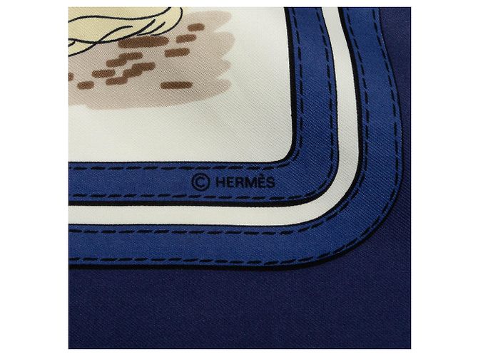 Pañuelo de seda Hermès White Ecuries 90 Blanco Crudo - vista 4