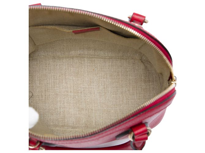 Borsa Gucci Red Mini Calfskin GG Charm Dome Satchel Rosso - vista 4