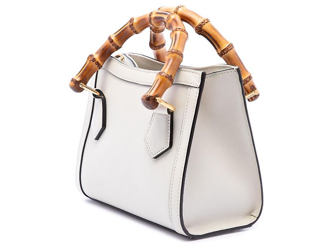 Bolso Diana Mini de piel de becerro blanco con bambú Gucci - vista 2