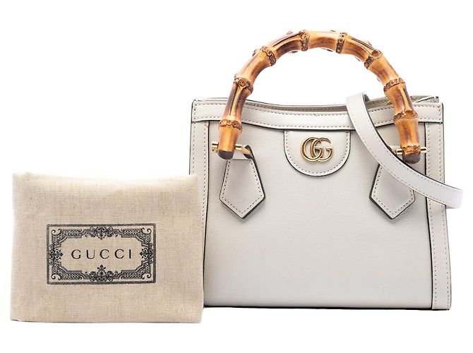 Bolso Diana Mini de piel de becerro blanco con bambú Gucci - vista 7