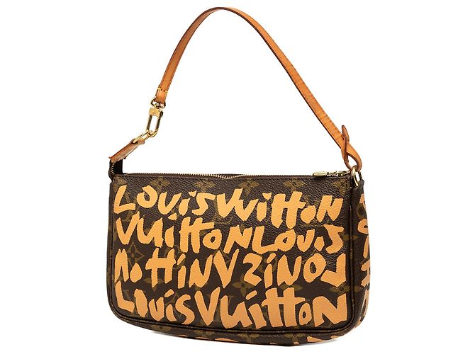 Louis Vuitton Brown Stephen Sprouse Monogram Graffiti Pochette Accessoires Castaño - vista 2