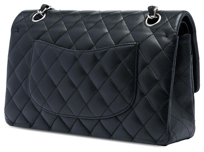 Chanel Black Medium Classic Lambskin Double Flap Schwarz - Ansicht 2