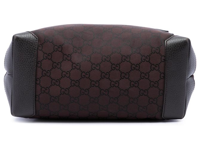 Borsa Tote Gucci in nylon GG marrone Marrone scuro - vista 3