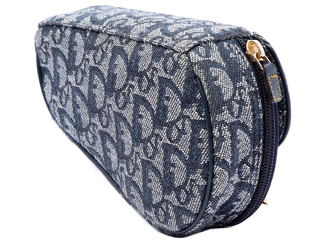 Autre Marque Pouch Saddle Diorissimo in tela blu Dior - vista 2