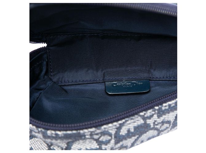 Autre Marque Pouch Saddle Diorissimo in tela blu Dior - vista 4