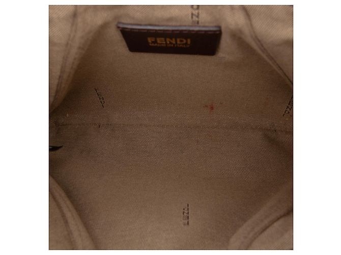 Pochette a catena Fendi Brown Zucchino Spalmati Marrone Beige - vista 4