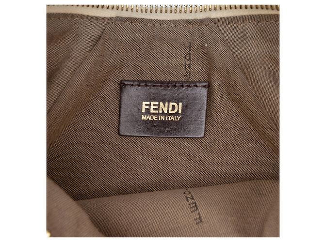Pochette a catena Fendi Brown Zucchino Spalmati Marrone Beige - vista 5