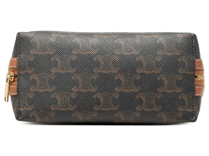 Céline Celine Brown Triomphe Clutch mit Kette aus beschichtetem Canvas Braun Dunkelbraun - Ansicht 3