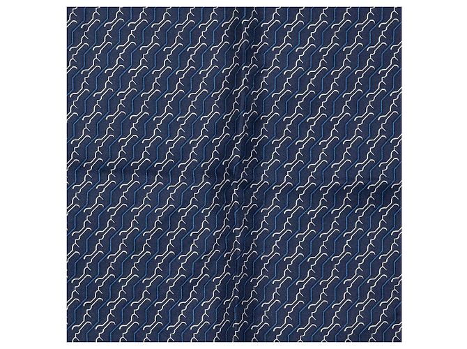 Pañuelo de bolsillo de seda estampado azul Hermès Azul marino - vista 5