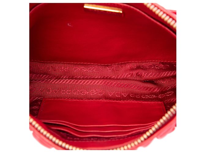 Prada Red Tessuto Gaufre Schultertasche Rot - Ansicht 4