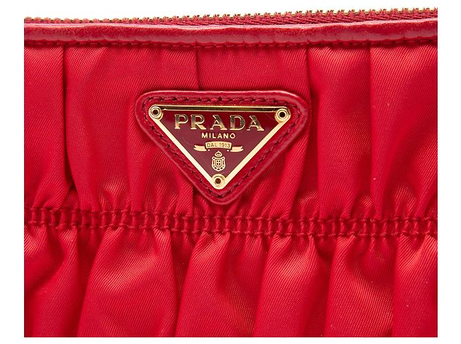 Prada Red Tessuto Gaufre Schultertasche Rot - Ansicht 5