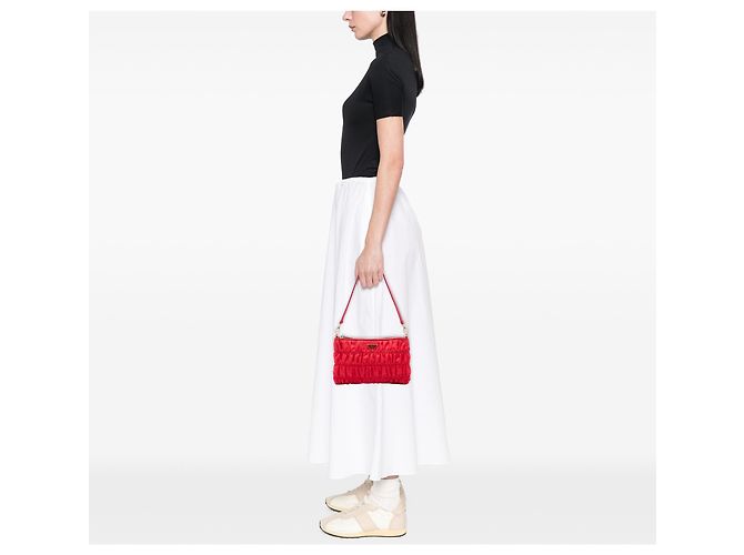 Prada Red Tessuto Gaufre Schultertasche Rot - Ansicht 6