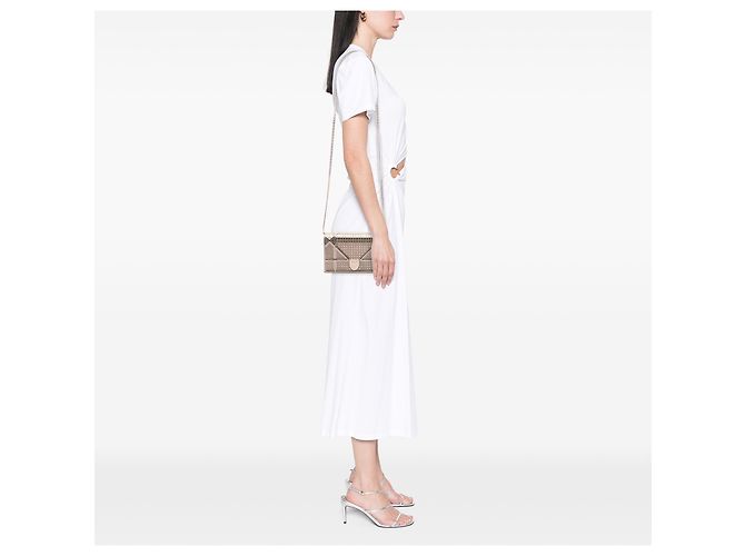 Diorama Wallet on Chain aus gold-metallischem Lackleder mit Microcannage-Muster Dior Golden - Ansicht 6