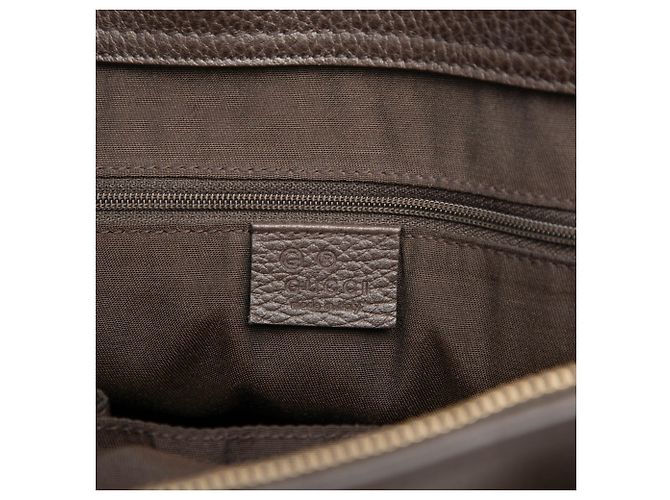 Bamboo Borsa Satchel Gucci in pelle di vitello marrone con nappa in bambù Marrone scuro - vista 5