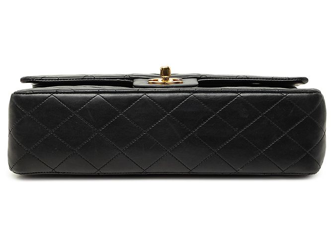 Chanel Black Medium Classic Lambskin Double Flap Noir - vue 3