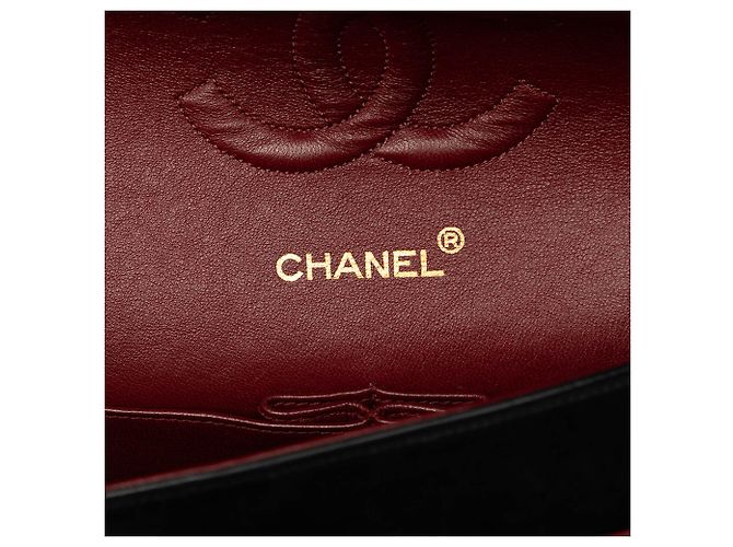Chanel Black Medium Classic Lambskin Double Flap Noir - vue 5