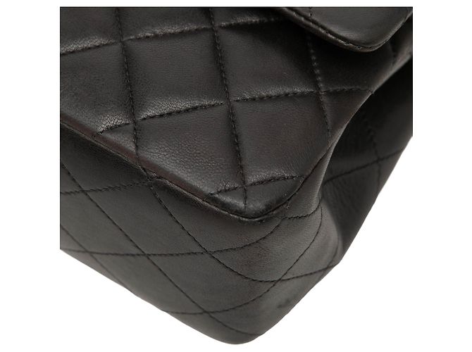 Chanel Black Medium Classic Lambskin Double Flap Noir - vue 7
