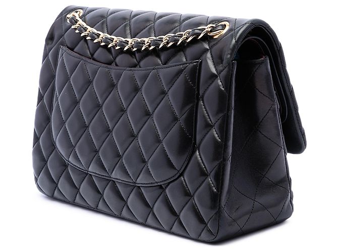 Chanel Black Jumbo Classic Lambskin Double Flap Schwarz - Ansicht 2