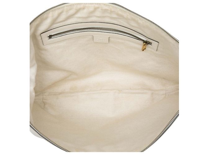Bolsa tiracolo meia lua Gucci em couro de bezerro granulado branco com logo - vista 4
