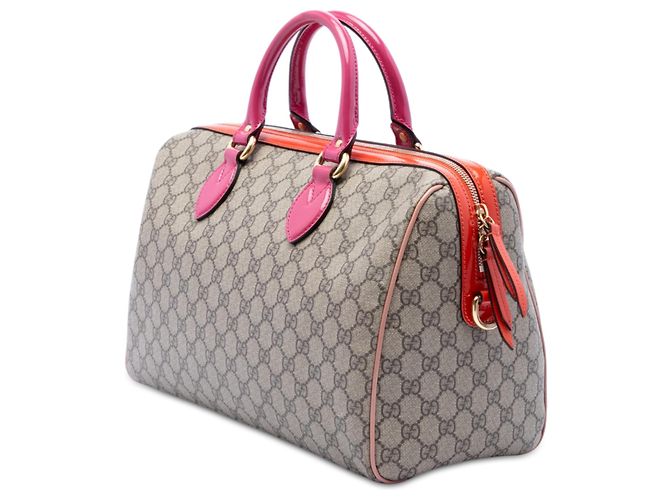 Borsa Satchel Gucci Beige Medium GG Supreme - vista 2
