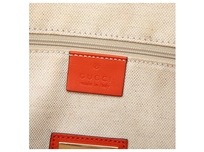 Borsa Satchel Gucci Beige Medium GG Supreme - vista 5